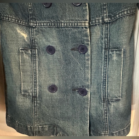 Vintage Light Distressed Juicy Couture Denim Double-Breasted Jacket.  Size M - Picture 3 of 4